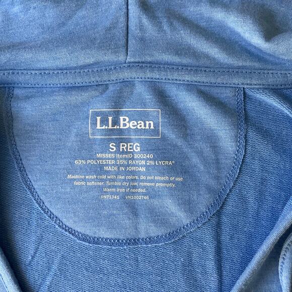 L.L.Bean Women Dress size S Long Sleeve Hoodie KneeLength Pullover Casual Blue - Picture 6 of 8
